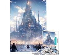 Rompecabezas para Adultos de 1000 Piezas Ciudadela gótica Helada Juegos Familiares Juguetes adictivos para Cultivar la Paciencia Regalo Divertido Actividades Familiares (tamaño 38x52cm)
