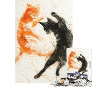 Rompecabezas para Adultos de 1000 Piezas Clash of The Cats decoración del hogar Juguetes Regalo para cumpleaños Juegos Familiares Mejora el Amor en Pareja tamaño 38x52cm