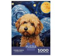 Rompecabezas para Adultos De 1000 Piezas Cockapoo Starry Night Dog Rompecabezas para Adultos Juego Práctico Oferta De Regalo De Cumpleaños como Regalos para Toda La Familia 52x38cm/1000pcs