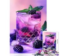 Rompecabezas para Adultos de 1000 Piezas cóctel de moras moradas Juguetes antiestrés Regalos de Amigo Secreto Juegos educativos ejercita el Cerebro Tamaño 38x52cm