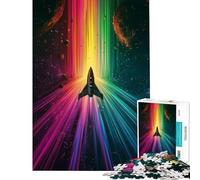 Rompecabezas para Adultos de 1000 Piezas Cohete Espacial arcoíris desafío Educativo Carrera de Velocidad Manual Juguetes de Bricolaje para Mayores de 14 años (38x52cm)