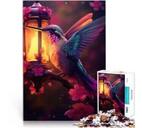 Rompecabezas para Adultos de 1000 Piezas Colibrí con luz Juegos Divertidos para la Familia con Piezas de Formas aleatorias Que se entrelazan Completamente 38x26cm