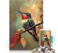 Rompecabezas para Adultos de 1000 Piezas Colibrí en la Rama Reducción del estrés Interesante Toda la Familia. 38x26cm