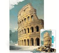 Rompecabezas para Adultos de 1000 Piezas,Coliseo,ilustración en Acuarela,Corte Impecable,Divertido Juego de concentración,Regalo de Juego Gratuito,Regalo de cumpleaños Divertido (38x26cm)