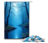 Rompecabezas para Adultos de 1000 Piezas Color Azul Agua de manantial Divertido Juego de Rompecabezas 1000 Piezas (75 x 50 cm)