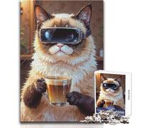 Rompecabezas para Adultos de 1000 Piezas, Color café y Realidad Virtual, Horas de Ocio tranquilas, Juguete de Corte preciso, tamaño 38x26cm