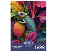 Rompecabezas para Adultos De 1000 Piezas Colorful Chameleon in Vibrant Foliage Rompecabezas para Adultos Juego De Ingenio para La Diversión Familiar Actividades Divertidas En Casa, 52x38cm/1000pcs