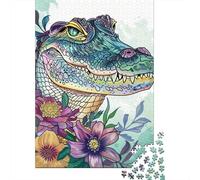Rompecabezas para Adultos De 1000 Piezas Colorful Crocodile Art Print Rompecabezas para Adultos Juegos Divertidos Pero Divertidos Y Humorísticos Cumpleaños 38x26cm/1000pcs