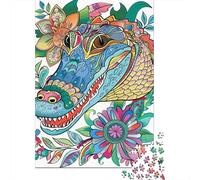 Rompecabezas para Adultos De 1000 Piezas Colorful Crocodile Coloring Page Rompecabezas DIY Juguetes Divertidos Y Humorísticos Cumpleaños Y Navidad 52x38cm/1000pcs
