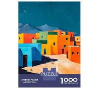 Rompecabezas para Adultos De 1000 Piezas Colorful Desert Village Rompecabezas para Adolescentes Juegos Relajantes Pero Divertidos Y Humorísticos Desafiantes De Completar 52x38cm/1000pcs