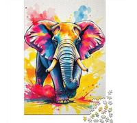 Rompecabezas para Adultos De 1000 Piezas Colorful Elephant Art Print-2 Rompecabezas para Adultos Juegos Relajantes Decoración Perfecta Regalos para Reducir El Estrés 70x50cm/1000pcs