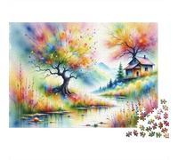 Rompecabezas para Adultos De 1000 Piezas Colorful Fantasy Landscape Rompecabezas para Adultos Juego Práctico Alivia El Estrés Desafío Educativo 38x26cm/1000pcs