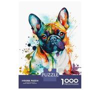 Rompecabezas para Adultos De 1000 Piezas Colorful French Bulldog Rompecabezas Antiestrés Juguetes Divertidos Y Humorísticos Actividades Divertidas En Casa, 52x38cm/1000pcs