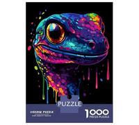 Rompecabezas para Adultos De 1000 Piezas Colorful Gecko - Neon Geck Rompecabezas para Adolescentes Juguetes Antiestrés Desafío Difícil Cumpleaños 70x50cm/1000pcs