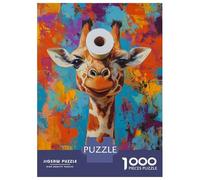 Rompecabezas para Adultos De 1000 Piezas Colorful Giraffe Art Rompecabezas para Adultos Juego Práctico Corte De Precisión 70x50cm/1000pcs