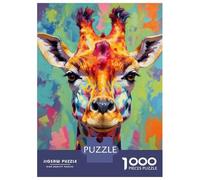 Rompecabezas para Adultos De 1000 Piezas Colorful Giraffe Portrait Rompecabezas para Adultos Juego De Ingenio Regalos para Mujeres 70x50cm/1000pcs