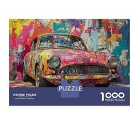 Rompecabezas para Adultos De 1000 Piezas Colorful Graffiti Art Car Rompecabezas para Adultos Juego De Ingenio para La Diversión Familiar Actividades Divertidas En Casa, 70x50cm/1000pcs