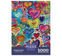Rompecabezas para Adultos De 1000 Piezas Colorful Heart Art Print Rompecabezas para Adultos Juegos De Relajación Análisis Y Lógica Cumpleaños Y Navidad 52x38cm/1000pcs