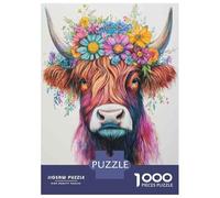 Rompecabezas para Adultos De 1000 Piezas Colorful Highland Cow Art Print Rompecabezas para Adultos Juegos Divertidos Pero Divertidos Y Humorísticos Cumpleaños 70x50cm/1000pcs