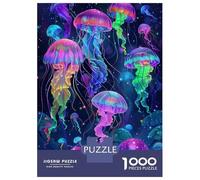 Rompecabezas para Adultos De 1000 Piezas Colorful Jellyfish Deep Sea Rompecabezas para Adultos Juego De Ingenio Regalo De Cumpleaños Desafío Educativo 70x50cm/1000pcs