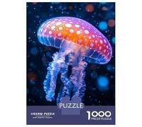 Rompecabezas para Adultos De 1000 Piezas Colorful Jellyfish in Dark Water Rompecabezas para Adultos Juego Familiar Análisis Y Desafío Educativo De Lógica 52x38cm/1000pcs