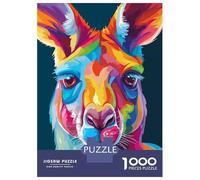 Rompecabezas para Adultos De 1000 Piezas Colorful Kangaroo Portrait Rompecabezas para Adolescentes Juego Familiar Carrera De Velocidad Manual Cumpleaños 52x38cm/1000pcs