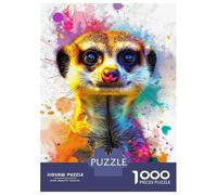 Rompecabezas para Adultos De 1000 Piezas Colorful Meerkat Art Print Rompecabezas para Adolescentes Juguetes De Bricolaje Corte De Precisión Difícil Y Desafiante 70x50cm/1000pcs