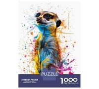 Rompecabezas para Adultos De 1000 Piezas Colorful Meerkat Art Print Rompecabezas para Adultos Juguetes Antiestrés Regalos para Mujeres Juego Desafiante Regalos 70x50cm/1000pcs