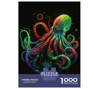 Rompecabezas para Adultos De 1000 Piezas Colorful Neon Octopus Rompecabezas para Adultos Juegos Familiares Regalo De Cumpleaños Regalo De Cumpleaños, Regalos, 38x26cm/1000pcs