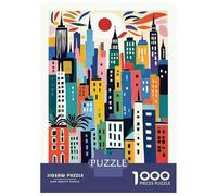 Rompecabezas para Adultos De 1000 Piezas Colorful New York City Jazz Night Rompecabezas para Adultos Juego Práctico Decoración De Pared para Cumpleaños, Navidad 52x38cm/1000pcs