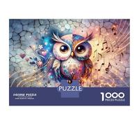 Rompecabezas para Adultos De 1000 Piezas Colorful Owl Art Print-2 Rompecabezas para Adultos Juego De Ingenio Decoración del Hogar Cumpleaños 38x26cm/1000pcs