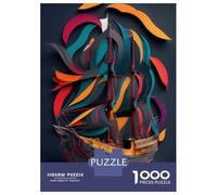 Rompecabezas para Adultos De 1000 Piezas Colorful Paper Art Ship Rompecabezas para Adultos Juego De Ingenio Ensamblaje De Patrones Juego Desafiante Regalos 70x50cm/1000pcs
