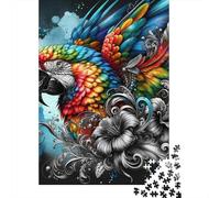 Rompecabezas para Adultos De 1000 Piezas Colorful Parrot Art Print Rompecabezas para Adolescentes Juegos Relajantes Pero Divertidos Y Humorísticos Desafiantes De Completar 52x38cm/1000pcs