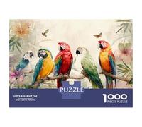 Rompecabezas para Adultos De 1000 Piezas Colorful Parrots in Nature Rompecabezas para Adolescentes Juego De Ingenio Decoración del Hogar Actividades Divertidas En Casa, 38x26cm/1000pcs