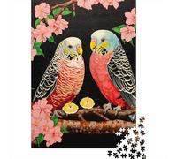 Rompecabezas para Adultos De 1000 Piezas Colorful Parrots with Cherry Blossoms Rompecabezas Práctico Juego Regalo De Cumpleaños Cumpleaños Y Navidad 52x38cm/1000pcs