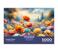 Rompecabezas para Adultos De 1000 Piezas Colorful Poppy Field Rompecabezas para Adultos Juguetes Antiestrés Regalos para Mujeres Juego Desafiante Regalos 52x38cm/1000pcs