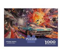Rompecabezas para Adultos De 1000 Piezas Colorful Retro Car Art Print Rompecabezas Juegos Familiares Pero Divertidos Y Humorísticos Cumpleaños 70x50cm/1000pcs