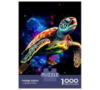 Rompecabezas para Adultos De 1000 Piezas Colorful Sea Turtle in Space Rompecabezas para Adultos Juegos Relajantes Difícil Gran Regalo para Jugar 52x38cm/1000pcs