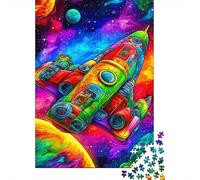 Rompecabezas para Adultos De 1000 Piezas Colorful Space Rocket Art Print Rompecabezas para Adultos Juegos Relajantes Decoración De Pared Cumpleaños Y Navidad 70x50cm/1000pcs