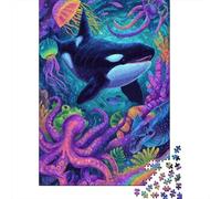 Rompecabezas para Adultos De 1000 Piezas Colorful Underwater Scene with Orca Whale Rompecabezas para Adultos Juguetes Antiestrés Regalos para Mujeres Juego Desafiante Regalos 52x38cm/1000pcs