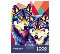 Rompecabezas Para Adultos De 1000 Piezas Colorful Wolves Pop Art Illustration Rompecabezas Para Adultos Juegos Relajantes Pero Divertidos Y Humorísticos Interacción Entre Padres E Hijos 38x26cm/1000pc