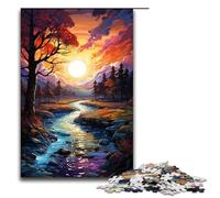 Rompecabezas para Adultos de 1000 Piezas Colorido Atardecer en el río cumpleaños o para Adolescentes a Partir de 12 años 75 x 50 cm.