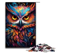 Rompecabezas para Adultos de 1000 Piezas Colorido búho psicodélico Rompecabezas Imposible Juego Familiar antiestrés desafío difícil 1000 Piezas (75 x 50 cm)
