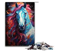 Rompecabezas para Adultos de 1000 Piezas Colorido Caballo psicodélico de exploración Espacial. Cada Pieza es única. Juego desafiante y Divertido para Toda la Familia. 75 x 50 cm.