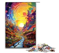 Rompecabezas para Adultos de 1000 Piezas Colorido Camino de baldosas Amarillas psicodélicas Rompecabezas Imposible Juego Familiar para aliviar el estrés desafío difícil 1000 Piezas (75 x 50 cm)