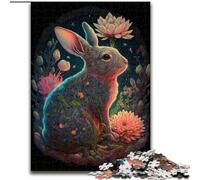 Rompecabezas para Adultos de 1000 Piezas, Colorido Conejo de Madera, Ideal como decoración o Regalo de cumpleaños, 50x75cm, Ideal para familias y cumpleaños