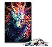 Rompecabezas para Adultos de 1000 Piezas Colorido dragón psicodélico cósmico Rompecabezas de Madera Juego Educativo Juguete de desafío 75 x 50 cm