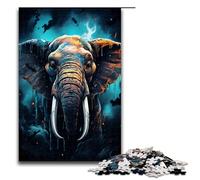 Rompecabezas para Adultos de 1000 Piezas Colorido Elefante psicodélico de Cuento de Hadas Cada Pieza es única Juego desafiante y Divertido para Toda la Familia (tamaño 75 x 50 cm)