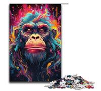 Rompecabezas para Adultos de 1000 Piezas Colorido orangután psicodélico para decoración del hogar Toda la Familia 1000 Piezas (38 x 26 cm)