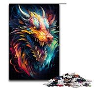 Rompecabezas para Adultos de 1000 Piezas Colorido psicodélico cósmico Espacial dragón Rompecabezas Juegos Juguetes Regalo Ideal para decoración de Escritorio (tamaño 75 x 50 cm)